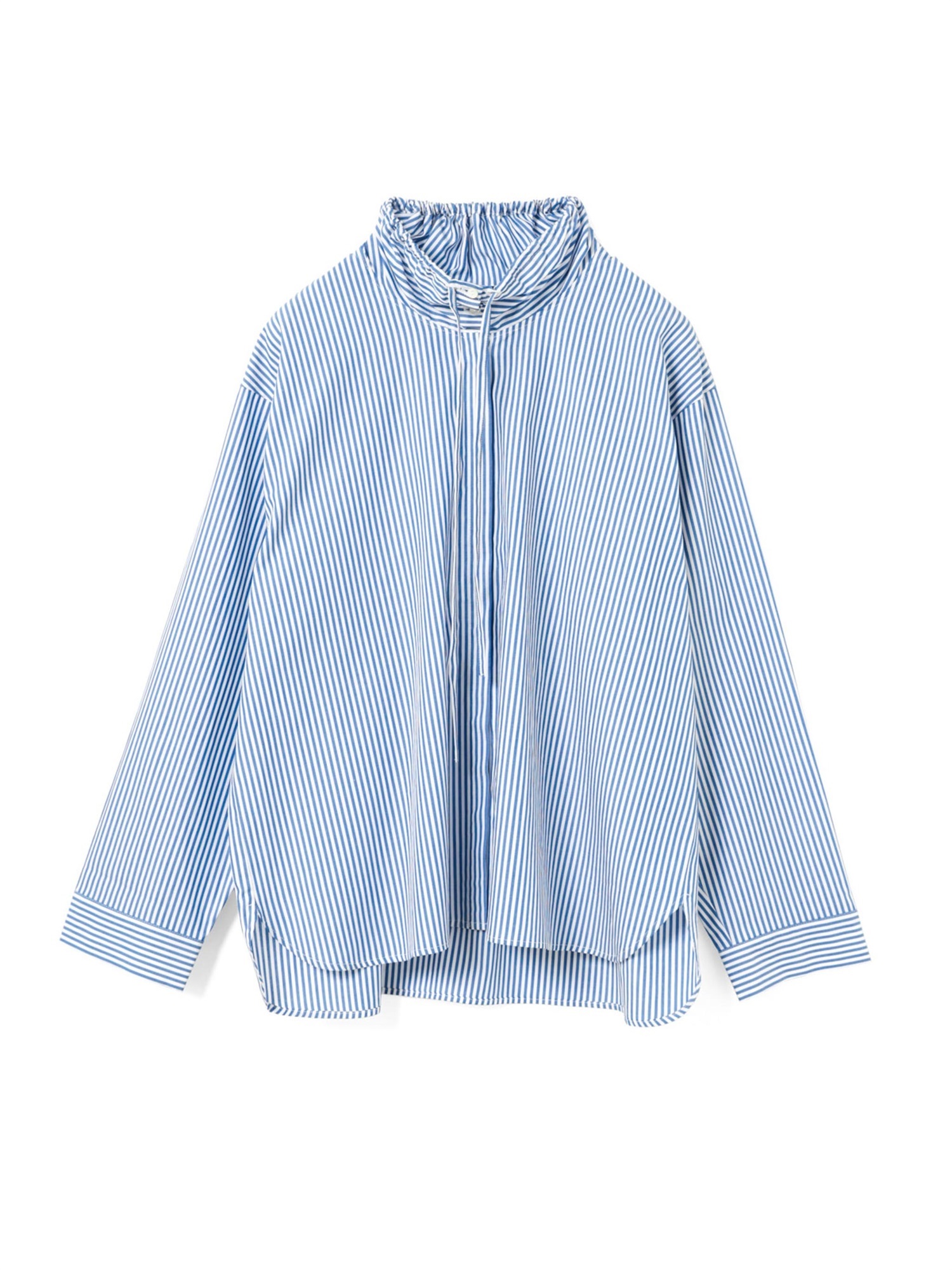 stripe gather neck shirt | 3-230138(l.blue 30-Free)