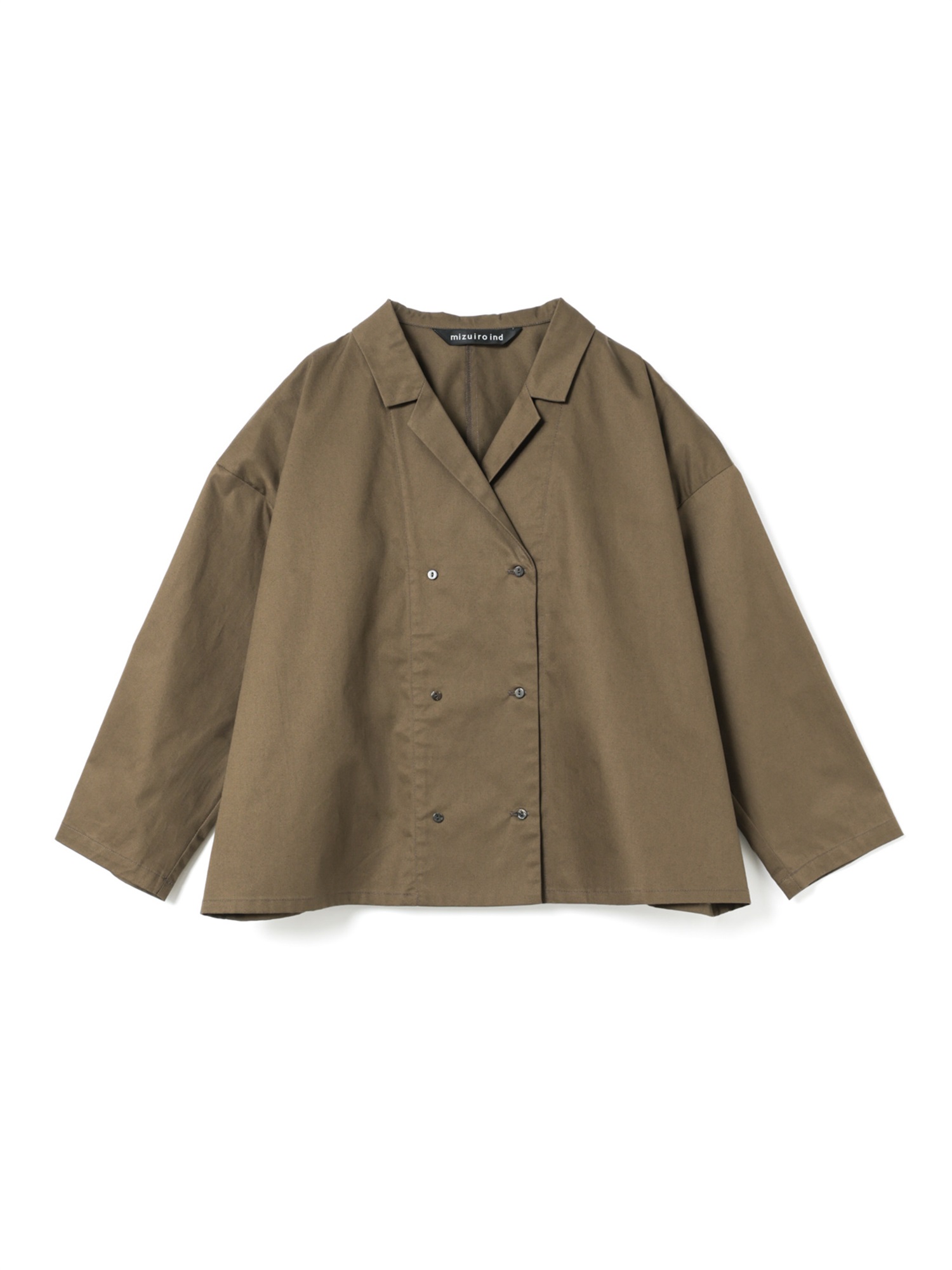 double breasted shirt | 3-230139(brown 44-Free)