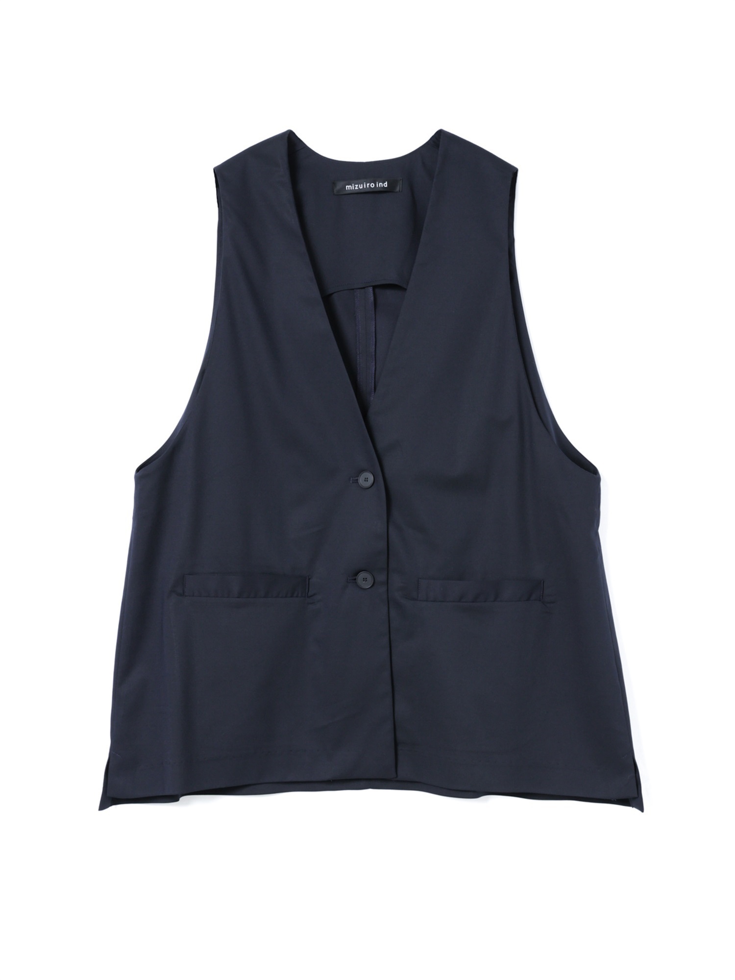 deep V neck wide vest | 3-230144(navy 77-Free)
