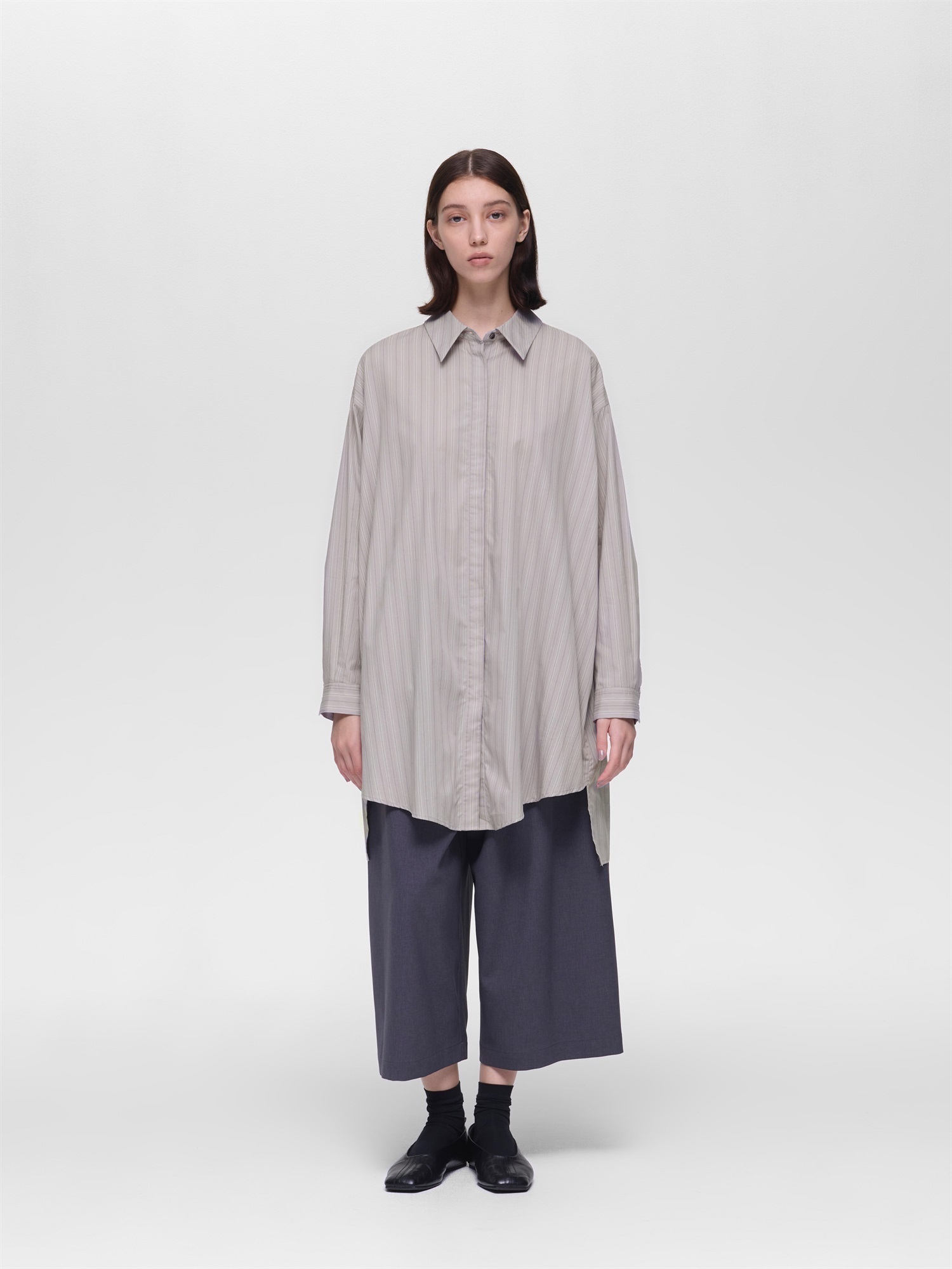 stripe box cut shirt | 3-230145