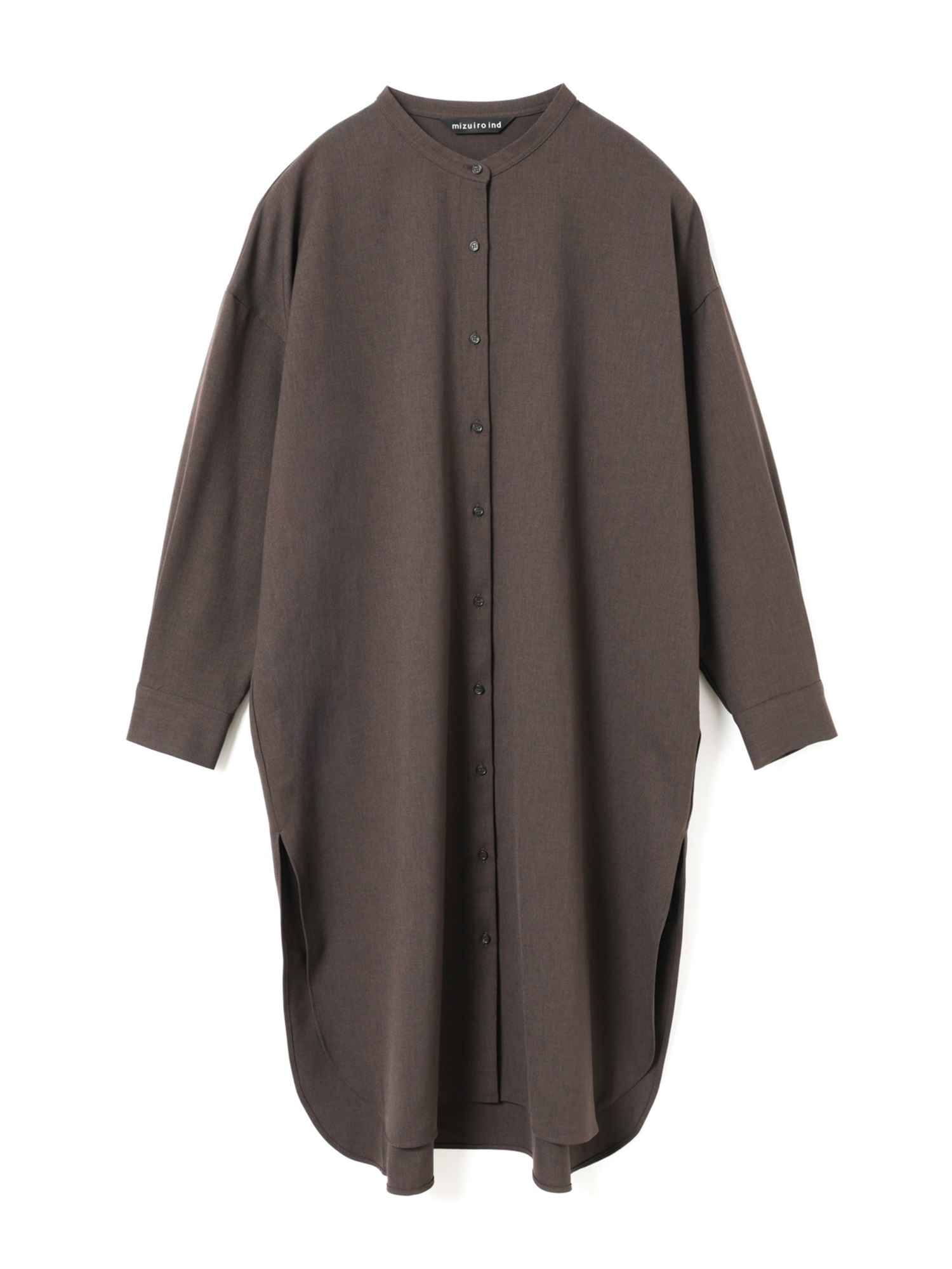 stand collar shirt OP | 3-250078(brown 44-Free)