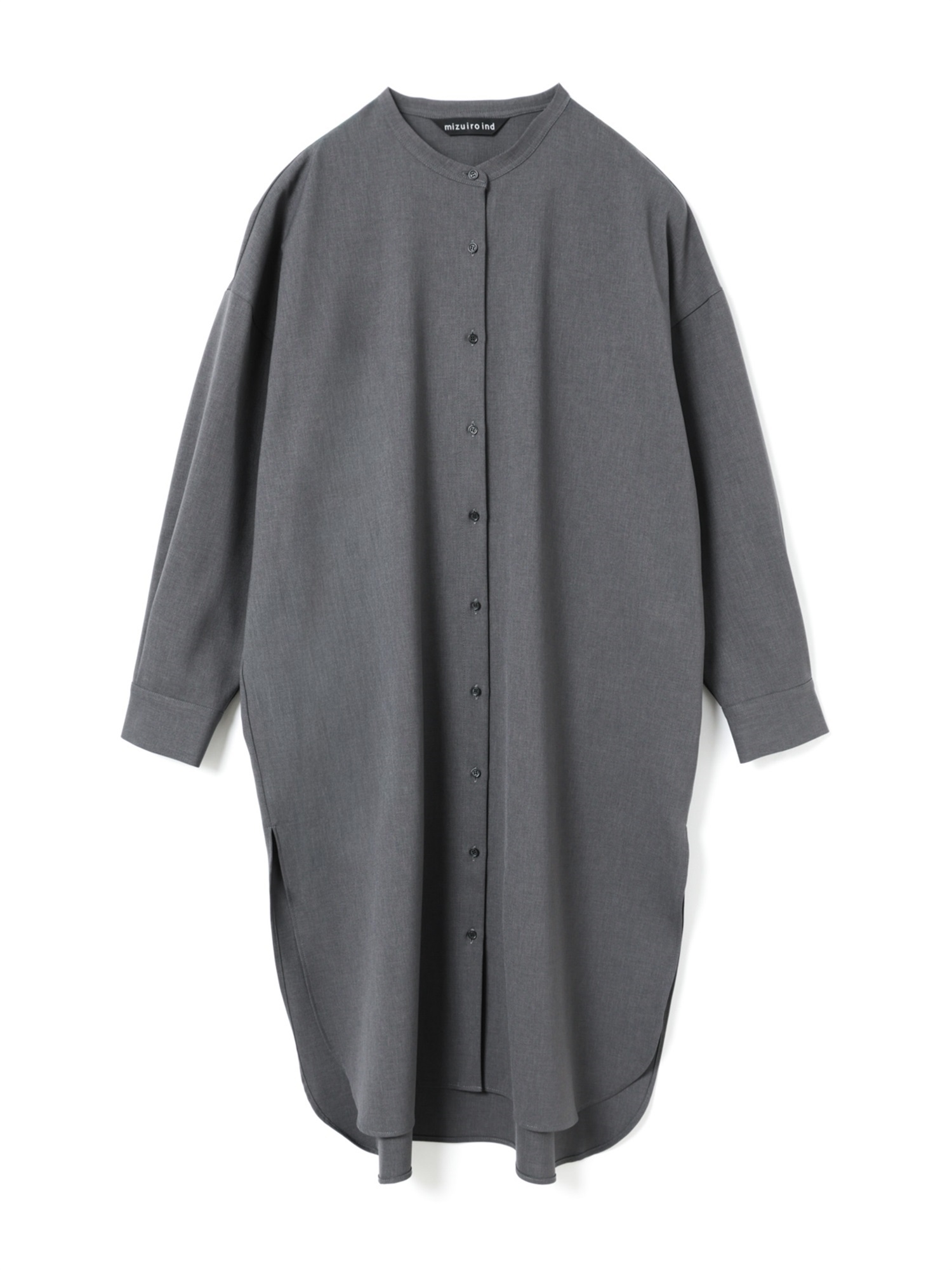 stand collar shirt OP | 3-250078(gray 91-Free)