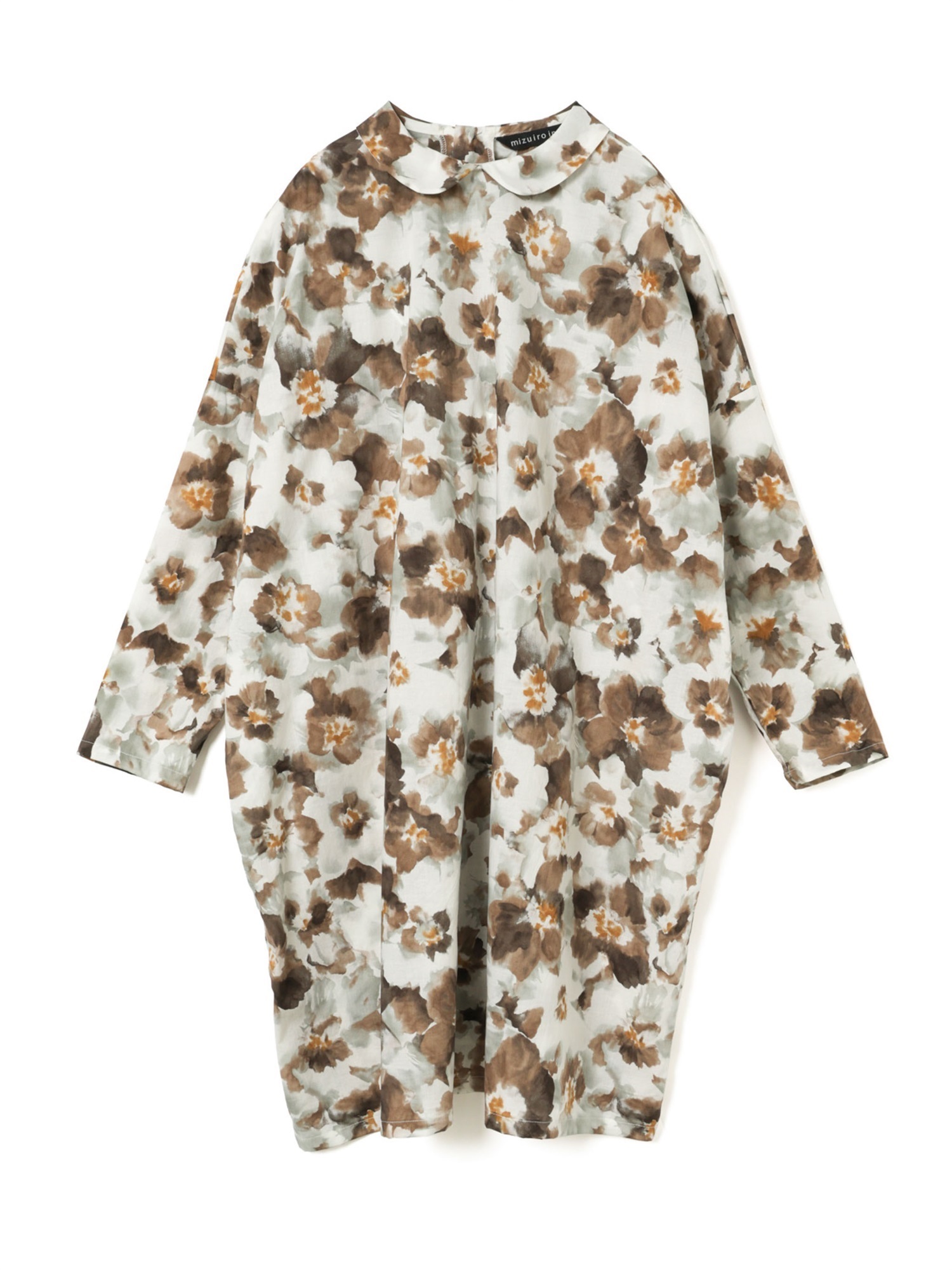 print shirt collar OP | 3-250082(brown 44-Free)