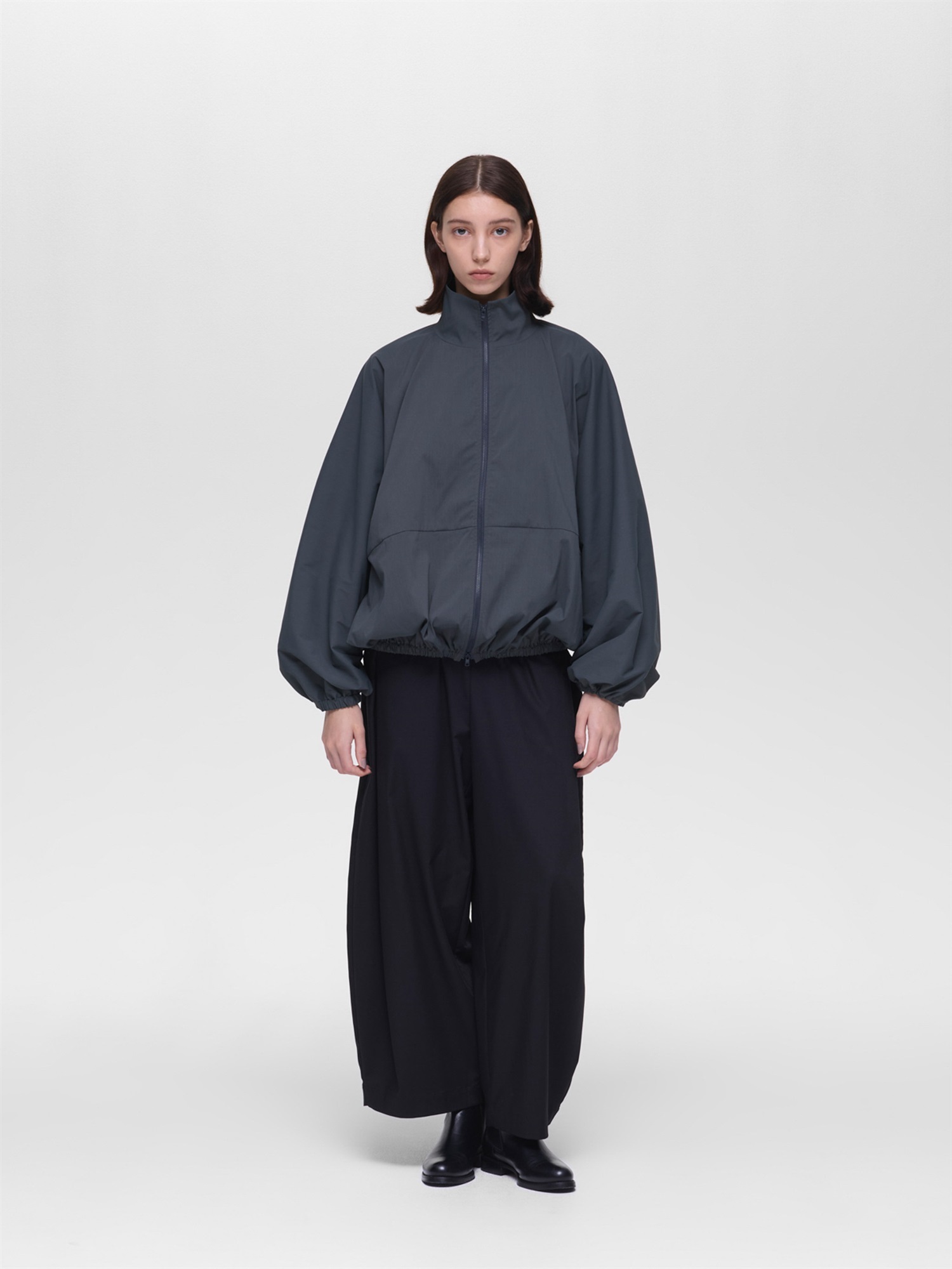 high neck zip blouson | 3-270080